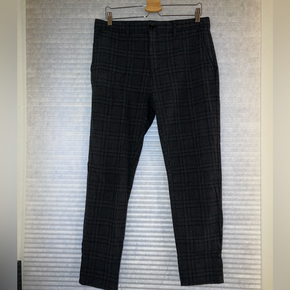 Zara Men's Charcoal Plaid Dress Pants